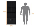 Black Bar Cabinet with Wine Storage B062P193653