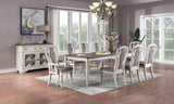 ZUN Transitional Style 1pc Table w 2x Leaves Antique White Finish Oak Top Rectangle Table Kitchen B011P222503