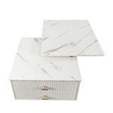 Extendable Coffee Table with Storage, Reversible Living Room Table with 2 Drawers and with 6 Wheels, W331P286652