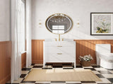 Fully Assembled 36'' White Freestanding Single Sink Bathroom Vanity with 2 Handle Sets and W1826P439634