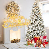 Artificial 7.5ft Flock Christmas Tree with 1523PE/PVC Mixed Branch Tips, 400L warm white lights, 23375777