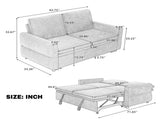 Convertible Sofa Bed 62.75" Sleeper Sofa Loveseat Sofa Couch with Adjustable Backrest and USB Ports N719P390439C