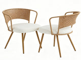 Wicker dining chairs - 2-piece set - Farmhouse soft cushioned cane back kitchen chair, sponge 78496311