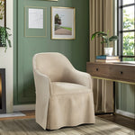 ZUN Skirted Dining Arm Chair with Casters B035P262685