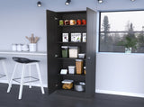 Buxton Rectangle 2-Door Storage Tall Cabinet Black Wengue B06280486