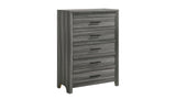 Denver Modern Style 5-Drawer Chest Made with Wood in Gray B009P272310