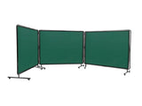6x6 ft 3-Panel Welding Screen, Flame-Resistant Vinyl Welding Curtain with Frame & 12 Swivel Wheels 59942042