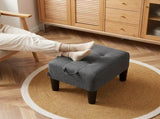 Small Footstool Ottoman with Thick Cushion, Angled Legs, Hidden Storage Compartment, Dark Gray 06166246