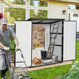 5x3FT Outdoor Storage Shed Waterproof Resin Cabinet with Lockable Doors for Bikes and Patio 81810848
