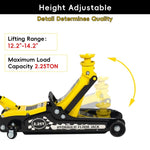 ZUN Lifting Range 4.33"-14.17",2.25Ton Hydraulic Floor Jack,3 Ton Jack Stands,Tire Repair kit,Yellow,Low W2788P236547