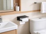 Toilet Paper with Shelf, Fits Mega Rolls, Rustproof Stainless Steel Wall-Mounted Tissue 90879482
