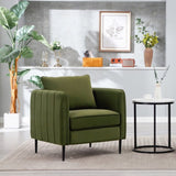 Accent Chair for Living Room, Velvet Comfy Single Sofa Chair Mid-Century Modern Armchair with 1 W3244P325833