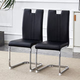 Modern Elegance Premium PU Leather Black Dining Chair with Stain-Resistant Finish. W3226P279082