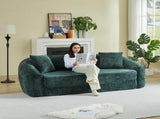 87-inch Curved Convertible Sofa Recliner, 2-in-1 Fold-Out Sofa Bed, with Pull-Out Base and Deep Seat W3505P465317
