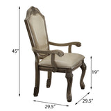 Antique White Solid Back Arm Chairs B062P189080