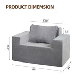 Sofa in a box Foam Sofa Couch with Pillow, Bean Bag Chairs for Adults Stuffed High-Density Foam, W2733P206005