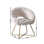ZUN Slatina Faux Fur Upholstered Accent Chair, White T2574P164507