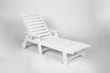 Lounge Chair with Side Table, 3-Piece Oversized Chaise Lounge Chair Setwith Wood Texture,White, All W2103P254668