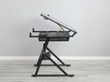 black adjustable tempered glass drafting printing table with chair 43921214