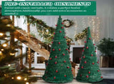 2 Pack, 6FT 5FT Artificial Pop Up Christmas Tree with Red Ball Ornaments for for Home Office Store 61198639