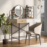 ZUN 40" Makeup Vanity Desk with 3-Mode Lighted Mirror & Wireless Charging Station , Vanity Table with 53021239