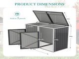 Garbage Bin Shed Stores 2 Trash Cans Metal Outdoor Bin Shed for Garbage Storage,54 cubic feet of W1598P357714