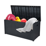 ZUN 113gal 430L Outdoor Garden Plastic Storage Deck Box Chest Tools Cushions Toys Lockable Seat 44898789