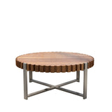 31.4-inch living room circular coffee modern natural wood grain handmade drum shaped coffee 90175034