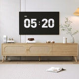 Boho TV Stand for TVs up to 80'' , Modern Farmhouse Media Console, Entertainment Center with Solid N710P222775P