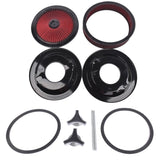 14" x 3" Red Air Cleaner Kit Recessed Black Trim for Carburetor with 5 1/8" Neck 23634033
