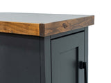 14 inch Chairside Table, No Assembly Required, Black and Whiskey Finish B108P160150