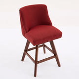 Counter Height Swivel Barstools, 26'' H Seat Height Upholstered Bar Stools Set of 2, Fabric in Wine W1143P237898