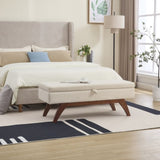 COOLMORE Teddy wool fabric, solid wood feet for solid weighing, and bed end stool with storage W1539P242728