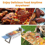 Foldable Charcoal BBQ Grill Stainless Steel Grill Net Easy Setup Portable Tabletop Barbecue Grill 27231662