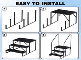 3 Step Ladder with Handrail, Swimming Pool Ladder Above Ground, 660 lb Load Capacity RV Steps with 31746287