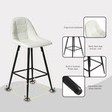 ZUN Counter Stools,Set of 2 Bar Stools with Back and Footrest, Modern Metal Counter Height Barstools for W561P175953