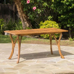 ZUN Outdoor 59 Inch Rectangular Solid Wood Table Dining Table,Teak Finish 57488.00