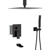 Shower System with Waterfall Tub Spout,12 Inch Ceiling Mount Square Shower System with Rough-in W124381951