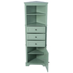 ZUN Green Triangle Tall Cabinet with 3 Drawers and Adjustable Shelves for Bathroom, Kitchen or Living 58750373