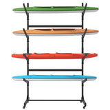 80''H Freestanding Kayak Storage Rack Holds 4 Kayaks, Heavy-Duty Adjustable Stand with Lockable T2398P305831