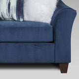 ZUN Camero Fabric Pillowback 2-Piece Living Room Set, Sofa and Loveseat, Navy Blue T2574P195446