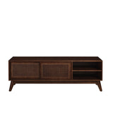 59 Inch Mid Century Modern Rattan TV Stand for 65 Inch TV, Entertainment Cabinet, Media Console for W1801115776