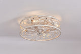 18.1-inch White Vintage Caged Ceiling Fan Light Quiet Operation, Remote Control, Industrial Style W1340P246415