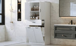 ZUN Bathroom Storage Cabinet with Two Laundry Baskets, Storage Cabinet with Doors and Drawer for Home, N759P243350K