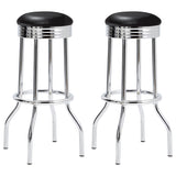 ZUN Black and Chrome Bar Height Stool B062P153507