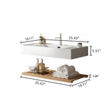LEDE 36" Bathroom Vanity with Vessel Sink, Wall-Mounted Floating White Rectangular Acrylic W2615P210345