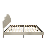 King Size Bed Frame Upholstered Platform Bed with Adjustable Headboard,Linen Fabric Padded,Modern W1716P280530