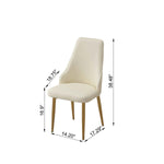 ZUN Dining Chair with PU Leather White strong metal legs W509P167721