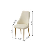 ZUN Dining Chair with PU Leather White strong metal legs W509P167721