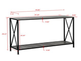 Grey MDF Countertop Black Wrought Iron Base 2 Layers Forked Console Table 58530923